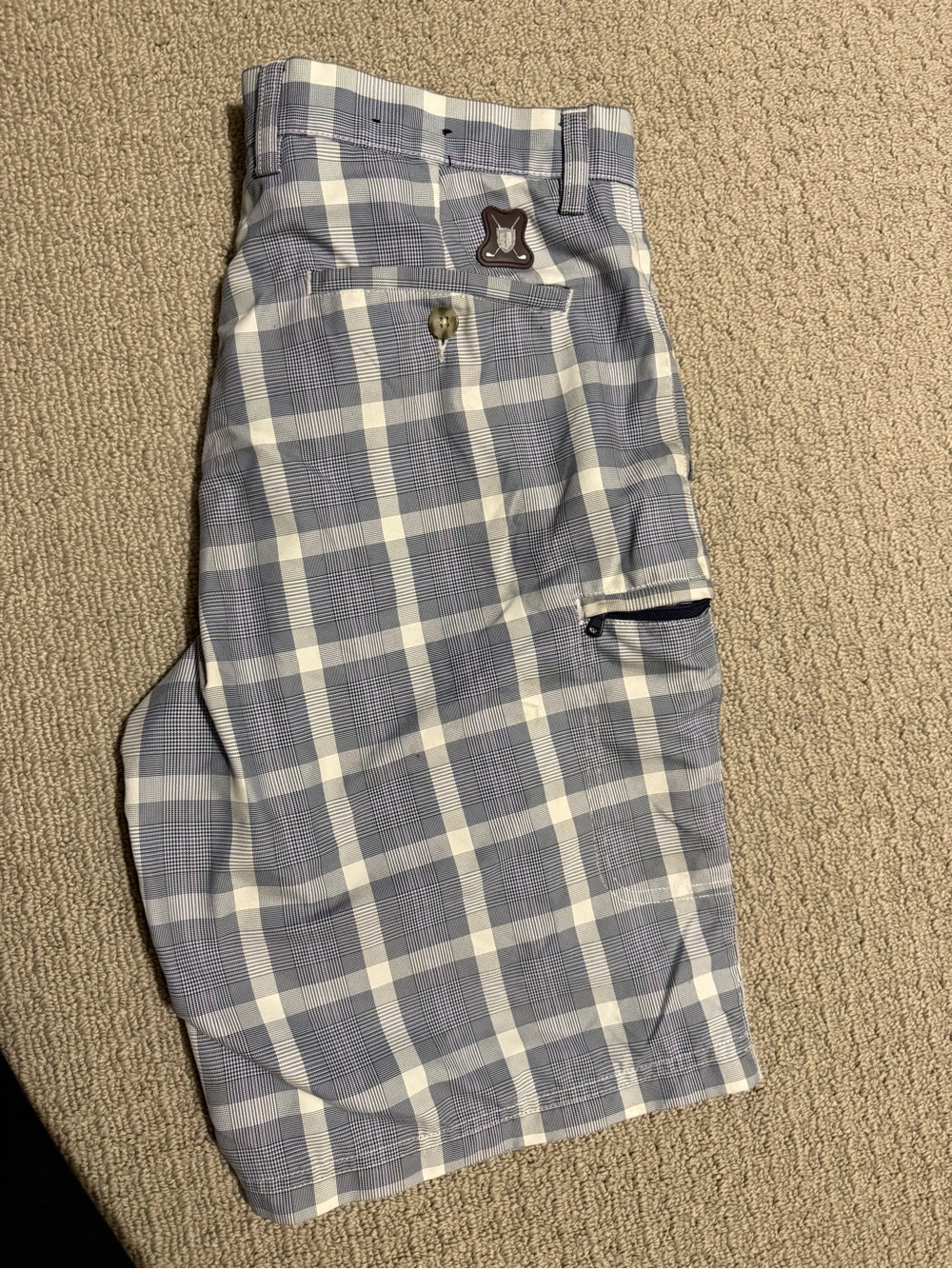 Black Brown 1826 Blue and White Plaid Men’s Shorts